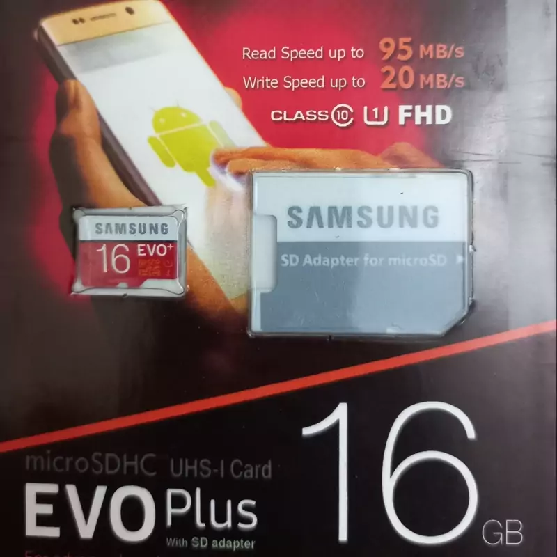 کارت حافظه microSDHC سامسونگ مدل Evo Plus کلاس 10 استاندارد UHS-I U1 سرعت 95MBps ظرفیت 16 گیگابایت به همراه آداپتور SD