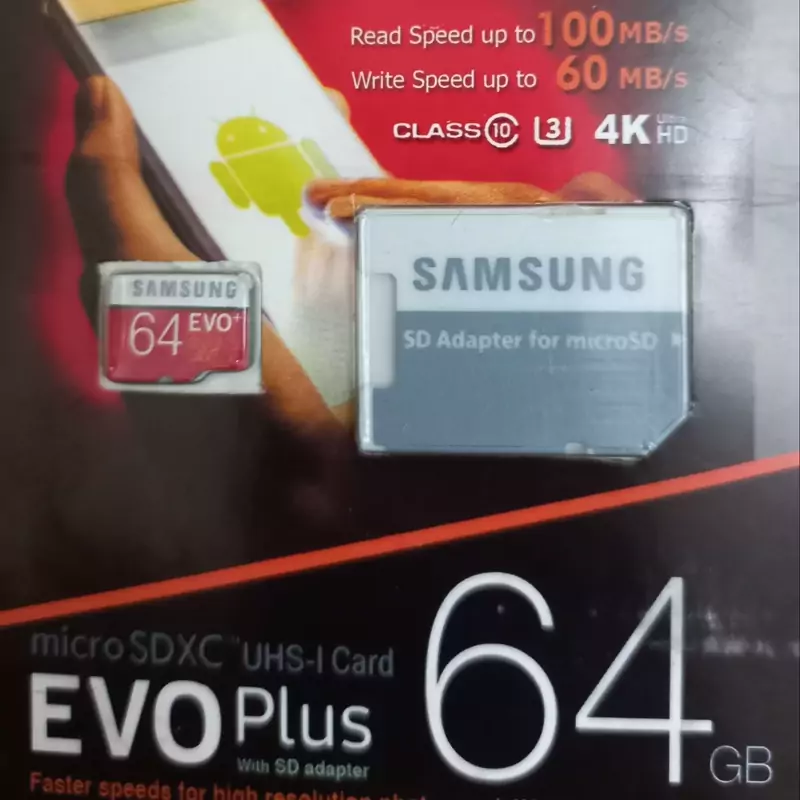 کارت حافظه microSDHC مدل Evo Plus کلاس 10 استاندارد UHS-I U1 سرعت 100MBps ظرفیت 64 گیگابایت به همراه آداپتور SD