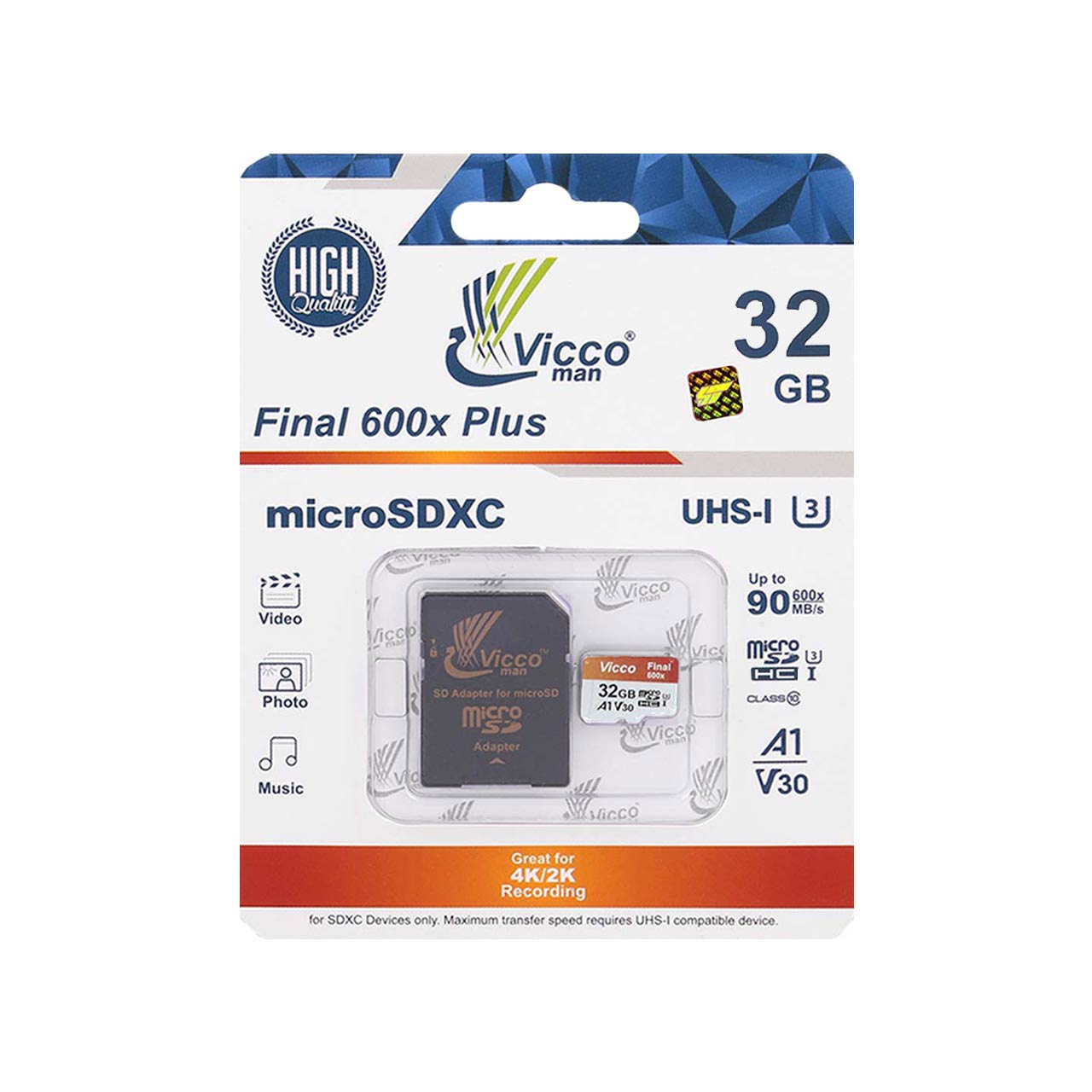 کارت حافظه 32 گیگ ویکومن ViccoMan Final 600X Plus