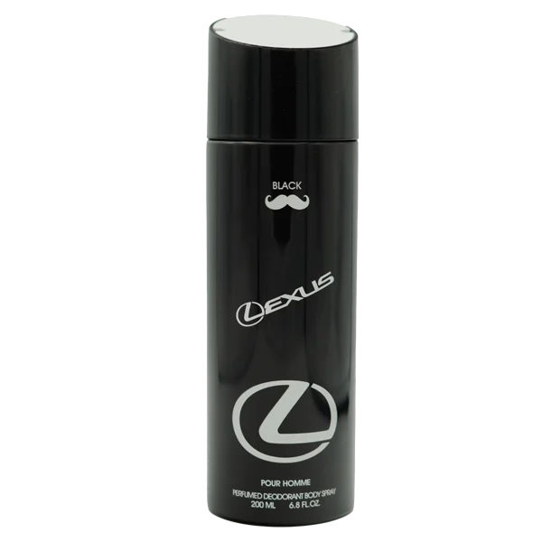 اسپری بدن مردانه رودیر مدل لکسوس بلک Black Lexus حجم 200 میلی لیتر